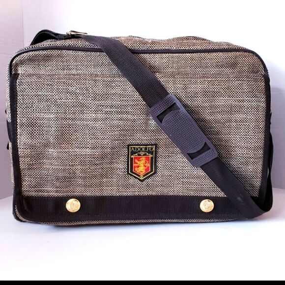 Vintage Adolfo Olive Green Large Carryall plus Laptop Case - Picture 1 of 13